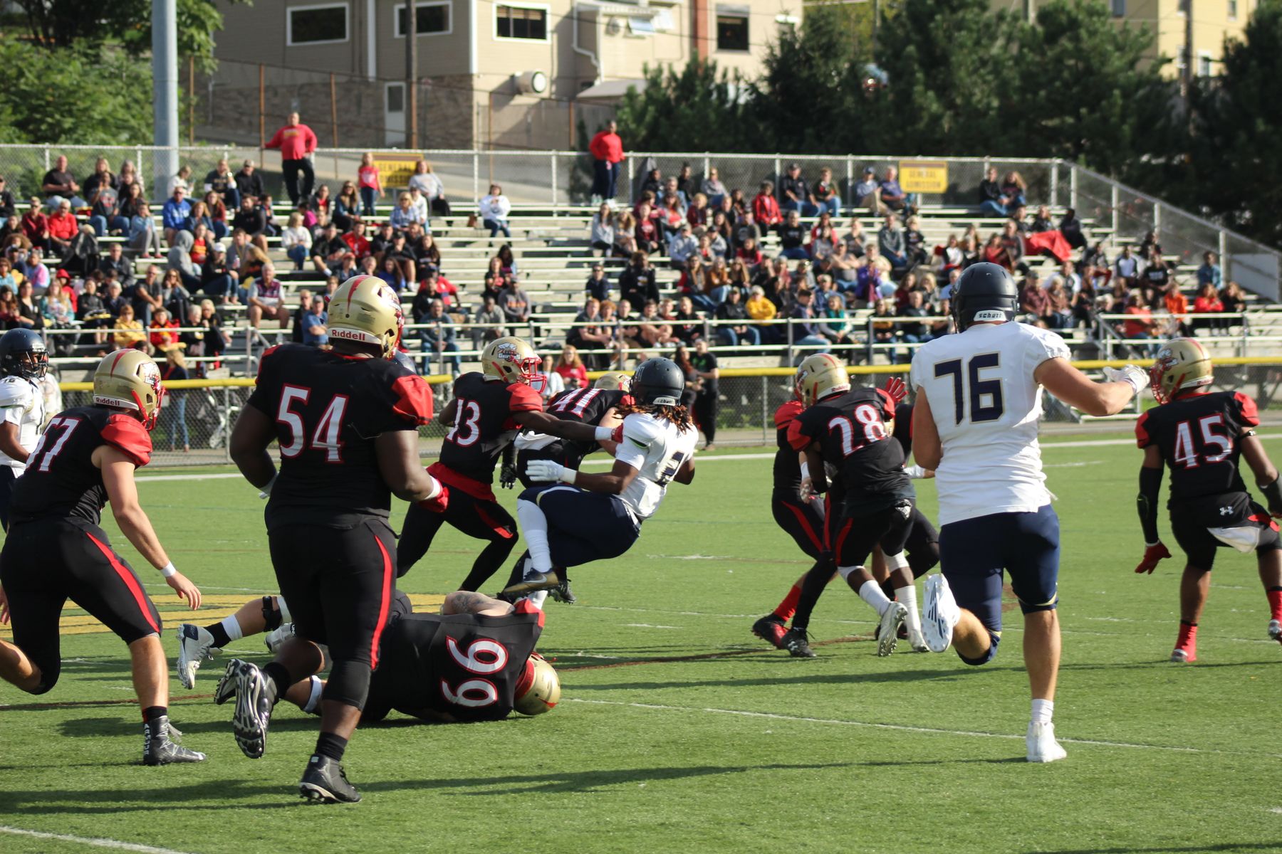 Players during an American football game